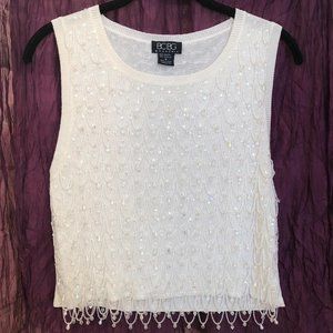 BCBG Max Azria Cream Colored Beaded Tank